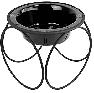 Platinum Pets Olympic Single Diner Feeder with Stainless Steel Dog Bowl, Small, Midnight Black