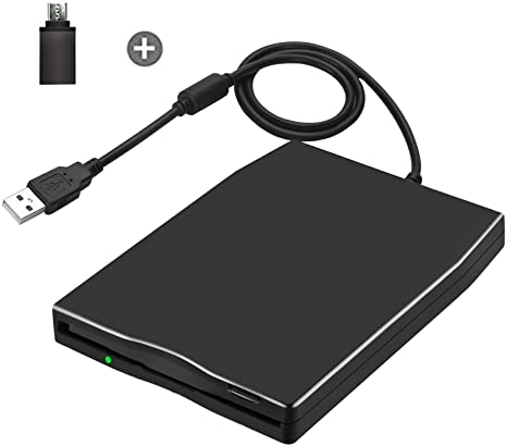 Floppy Disk Reader, External Floppy Disk Drive. Portable 1.44 MB FDD Floppy Disk Drive. PC Floppy Disk Reader for Windows 2000 / XP/Vista / 7/8/10 Mac, Plug and Play,（带Type-c）