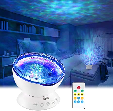 Ocean Wave Projector,Begonia LED Galaxy Night Light Projector with Music Speaker,Remote Control Color Changing Ocean Light Projector for Kids Adult Home,Bedroom,Party