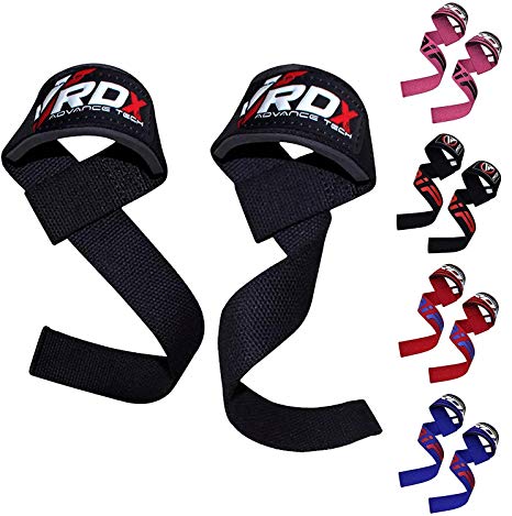 RDX Weight Lifting Straps Pair| Padded Wrist Support Non Slip Flex Gel Grip | Great for Powerlifting, Bodybuilding, Gym Workout, Xfit, Strength Training, Deadlifts & Fitness