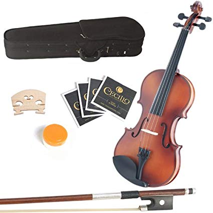 Mendini 12-Inch MA350 Satin Antique Solid Wood Viola with Case, Bow, Rosin, Bridge and Strings