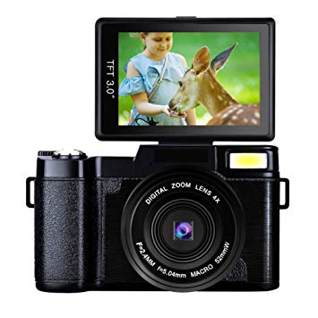 Digital Camera Comcorder Video Camcorders Vlogging Camera Full HD 1080p 24MP with Retractable Flash Light with UV Lens