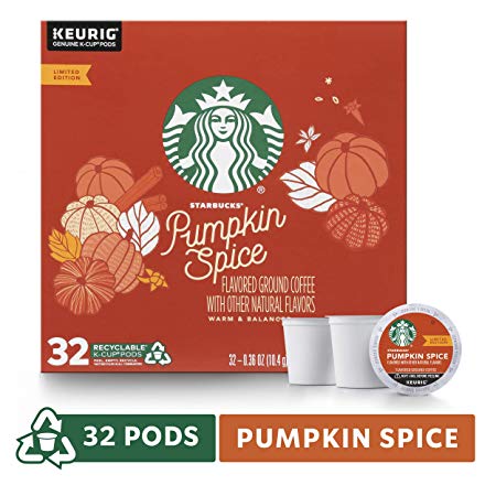 Starbucks Pumpkin Spice Flavored Single-Cup Coffee for Keurig Brewers, Box of 32 K-Cup Pods