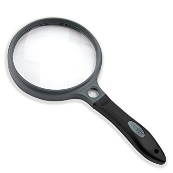Carson SureGrip Series Hand Held or Hands Free 2x Power Magnifying Glasses For Reading, Low Vision, Inspection, Craft and Hobby Magnifiers (SG-10, SG-12, SG-14, SG-16)