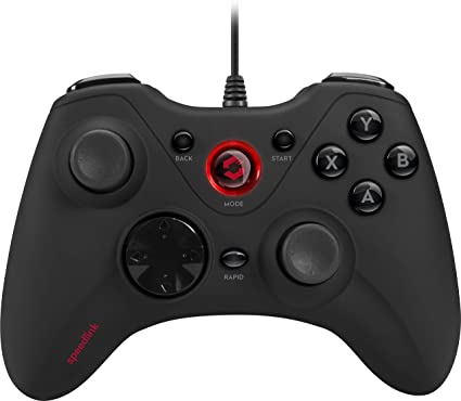 Speedlink Xeox Pro Analog Wired Gamepad SL-6556-BK, PC / Xbox 360, XInput and DirectInput Compatible, Intense Vibration Function, 2 Analog Triggers, 2 Bumpers, 10 Digital Buttons, 1.9 Millilitre