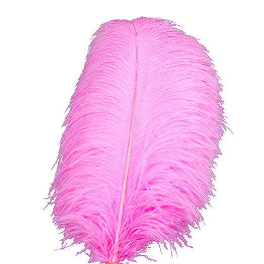 AWAYTR Natural 21-24 Inch (53-60cm) Ostrich Feathers Plume for Wedding Centerpieces Home Decoration-10Pcs (21-24 inch, Pink)