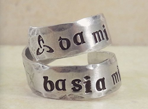 Twist Wrap Hand Stamped Ring Da Mi Basia Mille