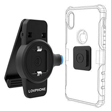 Phone Belt Clip,Lovphone Universal Holder with Quick Mount,Easy On/Off for iPhone X,XS,XS Max,8,8 Plus,7,7 Plus, 6, 6s Plus, 5s, 5c, se and Samsung Galaxy Note 8,S8 S7 S6 Edge, LG or Any Phone