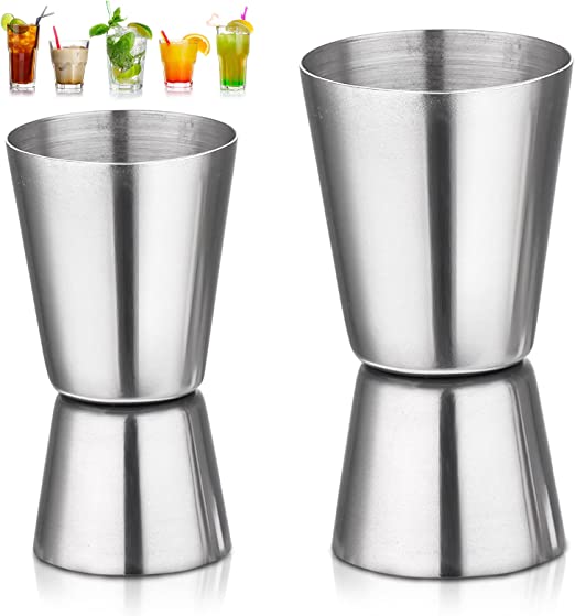 Spirit Measures 25/50ml & 15/30ml, Stainless Steel Shot Measure Alcohol Jigger Craft Dual Drinks Measure Cup for Bar Party Wine Cocktail Drink Shaker Shaker