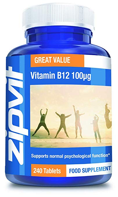 Vitamin B12 100mcg | 240 Vegan Tablets | Vegetarian Society Approved | Made in UK