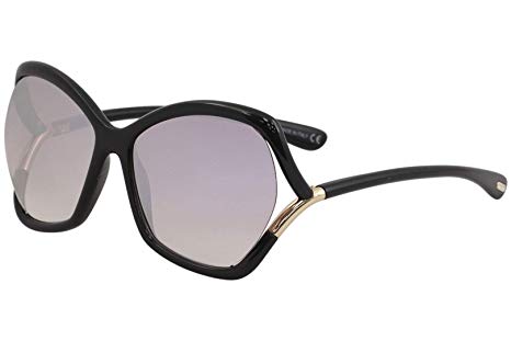 Tom Ford Astrid-02 Black / Purple Lens Mirror Sunglasses