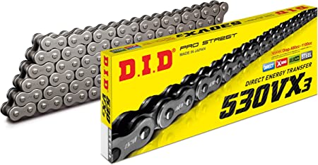 DID (530VX3X120ZB) Steel 120 Link High Performance VX Series X-Ring Chain with Connecting Link