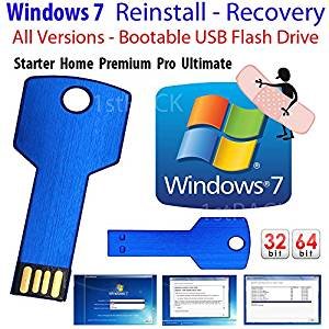 Windows 7 32 and 64 bit USB SP1 Re Install Repair All Editions Starter 32-bit Home Basic 32/64 bit Home Premium 32 and 64 bit Professional 32 and 64 bit Ultimate 32 and 64 bit Free Phone Tech Support