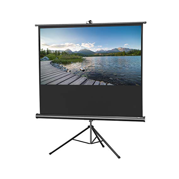 celexon 120" Tripod Projector Screen Tripod Economy, 96 x 72 inches viewing area, 4:3 format, White edition