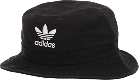 adidas Originals Unisex Washed Bucket Hat, Black/White, ONE SIZE