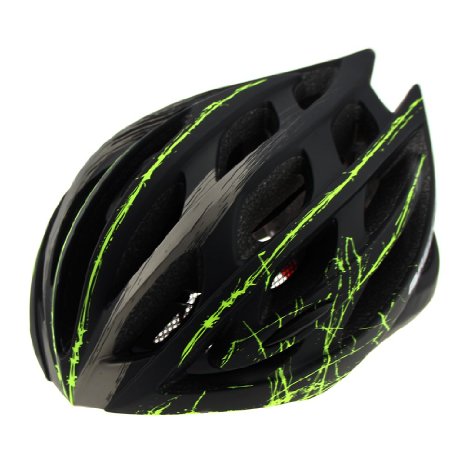 AUBBC Cycling Bike Sports Safety Bicycle Adult Men Helmet (Black Green 56-62CM)