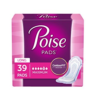Poise Incontinence Pads, Maximum Absorbency, Long