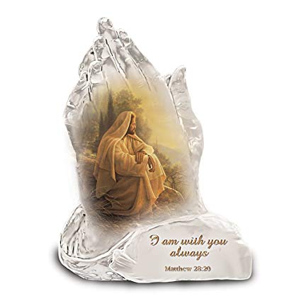 Always With You Praying Hands Religious Art Collectible Figurine by The Bradford Exchange