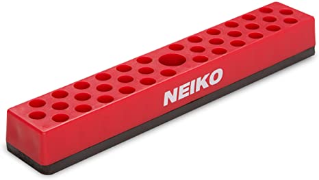 Neiko 02449A Hex Bit Holder Rack with Strong Magnetic Base, 37 Hole Organizer | ¼-Inch Hex Bit and Drive Bit Adapter