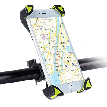 SKYEE Bike Phone Holder Four Corners Fixed Safe, Universal Mountain and Road Bike Mount Bicycle Holder Cradle with 360 Degree Rotate for Samsung Galaxy S8/S7 edge, iPhone 7/7 Plus/6/6s/6s Plus/5s/SE and any other Smartphone Smartphone or GPS Device Up to 3.7 inch wide (Green/Black)