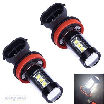 LUYED 2 x 80W H11/H8 Super Bright High Power 16-CREE-XBD LED Bulbs Used for DRL or Fog Lights(7 Socket Optionl)