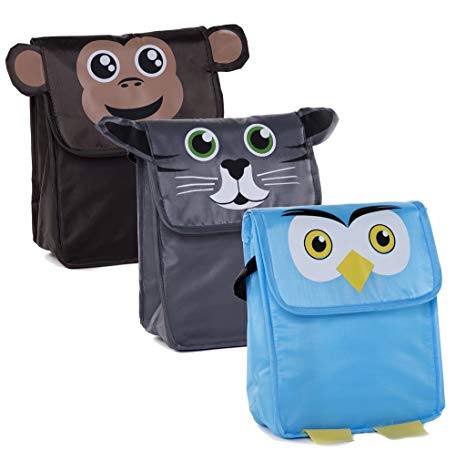 Mato & Hash Animal Lunch Bag | Insulated Lunch Boxes for Kids with strap!