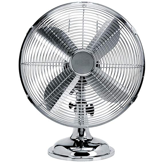 Oypla Electrical 12" Inch Chrome Metal 3 Speed Desk Fan Oscillating