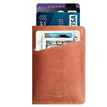 Slim Wallet for Men Wallets - RFID Leather Card Holder CSC (Light Brown)