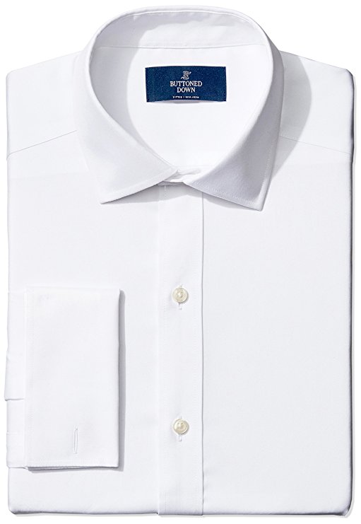 Buttoned Down Men's Fitted French Cuff Non-Iron Dress Shirt