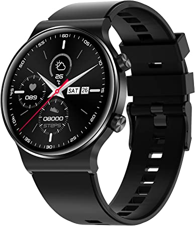 AiMoonsa Smart watch, Full HD Touchscreen Smartwatch for Men, Long Battery Life, SpO2, Heartrate Monitoring,Sleep Tracking Calorie Step Counter, Call Message Notification IP68 Waterproof Smart watch