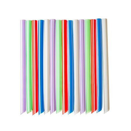 Crystalware, Bubble Tea & Smoothie Straws, Great for Boba, Milkshakes and Slushies, 40/bag, Assorted Colors Party Straws, Individually Wrapped, Extra Wide and 8 Inches Long