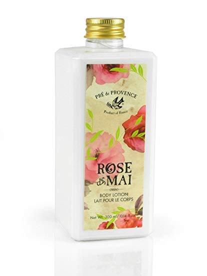 Pre de Provence Body Lotion to Soothe, Soften, and Hydrate with Shea Butter, Vitamin E, Olive Oil, Botanical Rose Blend Fragrance (10 fl oz) - Rose De Mai