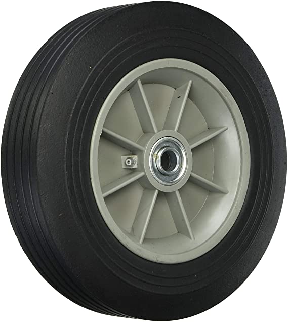 Shepherd Hardware 9602 10-Inch Hand Truck Replacement Wheel, Solid Rubber, 2-1/2-Inch Ribbed Tread, 5/8-Inch Bore Offset Axle