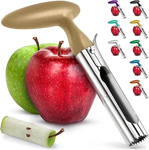 Zulay Kitchen Premium Apple Corer Tool - Ultra Sharp, Stainless Steel, Serrated Blades for Easy Coring - Easy to Use & Clean, Durable Apple Corer Remover for Baking Apples & More - Mocha