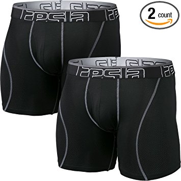 Tesla Men's Relaxed Stretch 6" Cool Dry Brief Mesh Underwear Trunk (2-Pack) MBU02 / MBU12