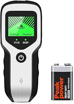 Stud Finder Wall Scanner 4 in 1 Stud Detector Detector Beam Finders Wall Detector Sensor Center Finding with LCD Display for Wood AC Wire Metal Studs Cable Joist Detection(Green Screen)