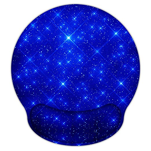 Mouse Pads for Computers Ergonomic Memory Foam Nonslip Wrist Support-Lightweight Rest Mousepad for Office,Gaming,Computer, Laptop & Mac,Pain Relief,at Home Or Work (Blue Galaxy)