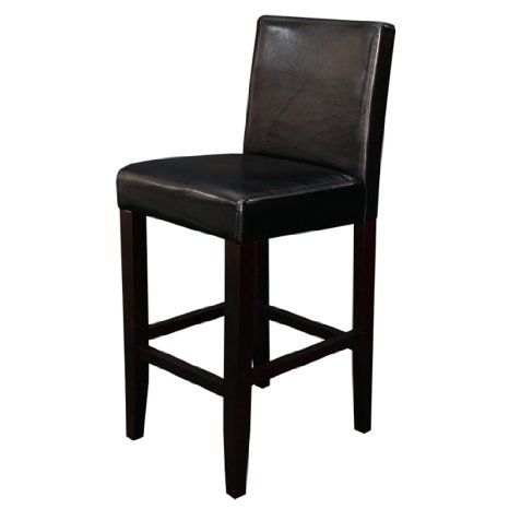Monsoon Pacific Villa Faux Leather Counter Stool, Black, Set of 2