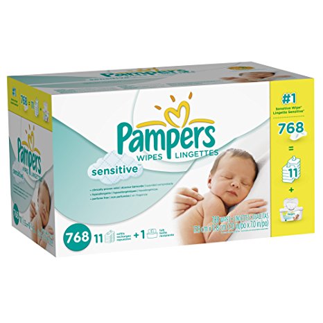 Pampers Sensitive Wipes Box, 768 Count