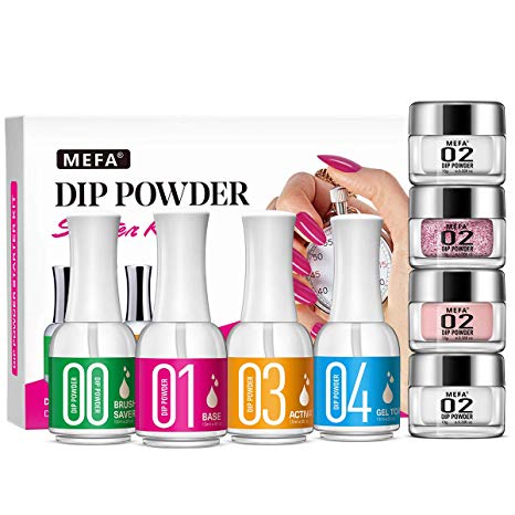 Dip Powder Nail Kits 3 Colors Dipping Powder System Starter Kit Acrylic Dipping System for French Nail Manicure nail art Set Essential kit.