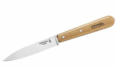 Opinel 112 Natural Varnished Handle Kitchen Paring Knife (Box of 2), 10 cm Blade