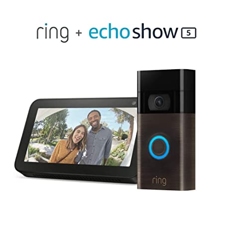 Ring Video Doorbell (Venetian Bronze) bundle with Echo Show 5 (Charcoal)