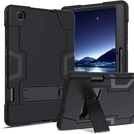 DUEDUE Samsung Tab S6 Lite Case SM-P610/P615,3-in-1 Heavy Duty Shockproof Hybrid Hard Protective Cover Case with S Pen Holder and Kickstand for Samsung Galaxy Tab S6 Lite 10.4-inch 2020,Black