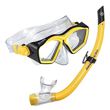 U.S. Divers Icon Mask   Airent Snorkel Set. Easily Adjustable Snorkeling Set for Adults (One Size Fits Most)