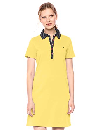 Tommy Hilfiger Women's Contrast Dot Print Polo Collar Sneaker Dress