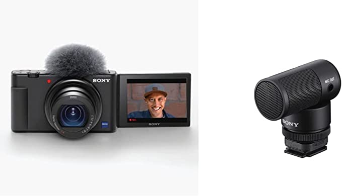 Sony ZV-1 Digital Camera for Content Creators, Vlogging and YouTube with Flip Screen, Touchscreen Display, Live Video Streaming, Webcam with Vlogger Shotgun Microphone ECM-G1