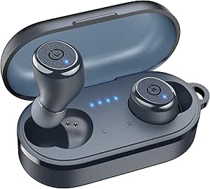 TOZO T10 Wireless Earbuds Bluetooth 5.3 Headphones, App Customize EQ, Ergonomic Design, 55H Playtime, Wireless Charging Case, IPX8 Waterproof Powerful Sound in-Ear Headset Blue(New Upgraded)