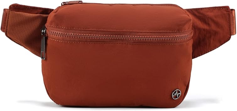 Pander Clean Lines Belt Bag, Waterproof Everywhere Fanny Pack Purse for Women and Men with Adjustable Stra, 2L (Fired Brick, CA)