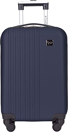 Travelers Club Cosmo Hardside Spinner Luggage, Navy Blue, Carry-On 20-Inch, Cosmo Hardside Spinner Luggage