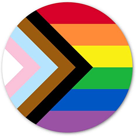 Progress Pride Rainbow Flag Magnet | Show Your Love for The LGBT Family with This Magnetic Sign on Your Laptop, Car Bumper, or Hydro-Flask (3 X 3 Inch)